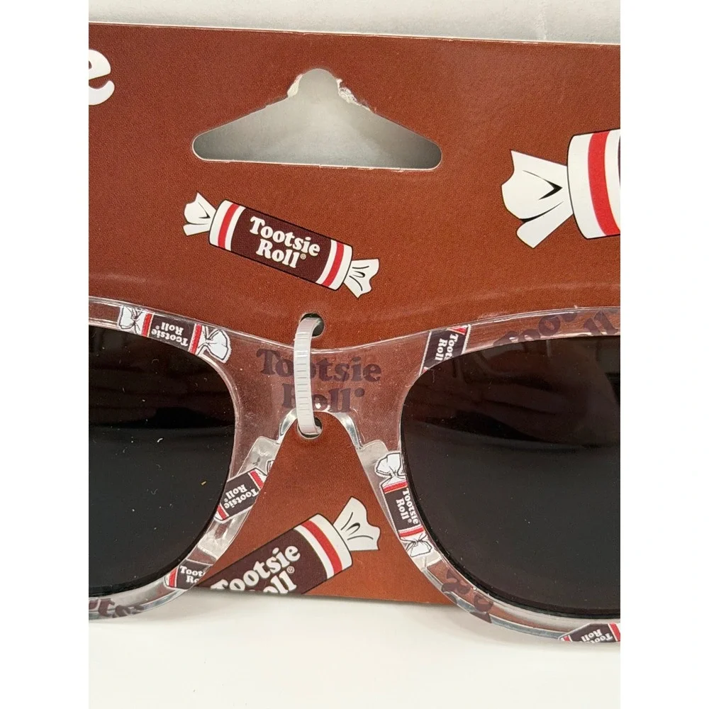 Tootsie Roll Kids Sunglasses Clear Novelty Candy Logo Print UV Protection New